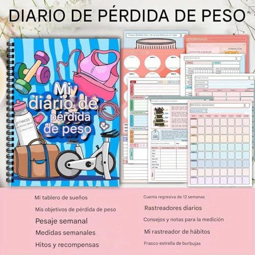 Diario de Control de Peso y Seguimiento Preciso de 12 Semanas para Dieta y Hogar 3