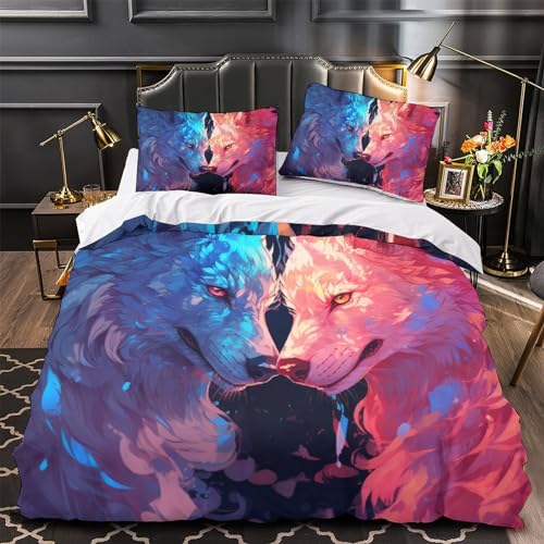 Housse de couette loup 3D avec fermeture éclair ado - 4
