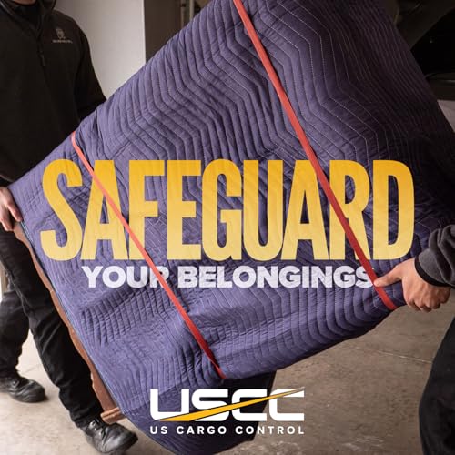 Image of US Cargo Control Moving Blankets 72 inchx80 inch, MBSAVER43 Econo Saver, (43 lb /doz weight), Professional Quilted Furniture Moving Pads for Packing, Shipping or Cargo Blanket, Blue, 2-Pack
