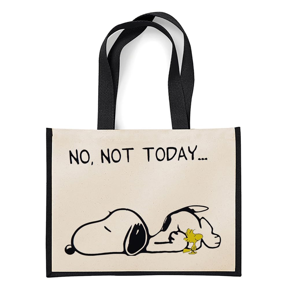 Giftme No Not Today Dog Birthday, Christmas, Secret Santa Stocking Filler Jute Bag Unique Reusable Jute Bag for Life. (Black)
