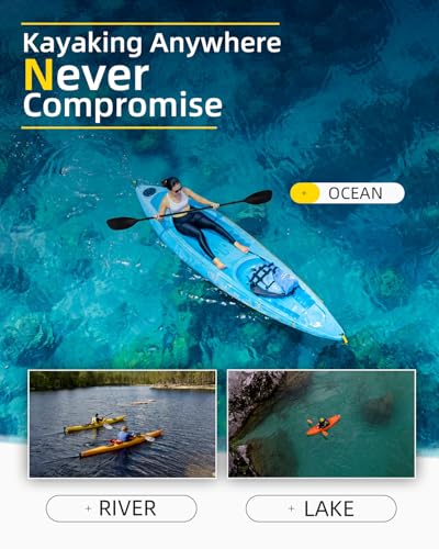 Image of OCEANBROAD Kayak Paddle 86in /218cm, 90.5in /230cm Alloy Shaft 2-Piece Floatable Kayak Oar for Kayaking Canoeing Boating