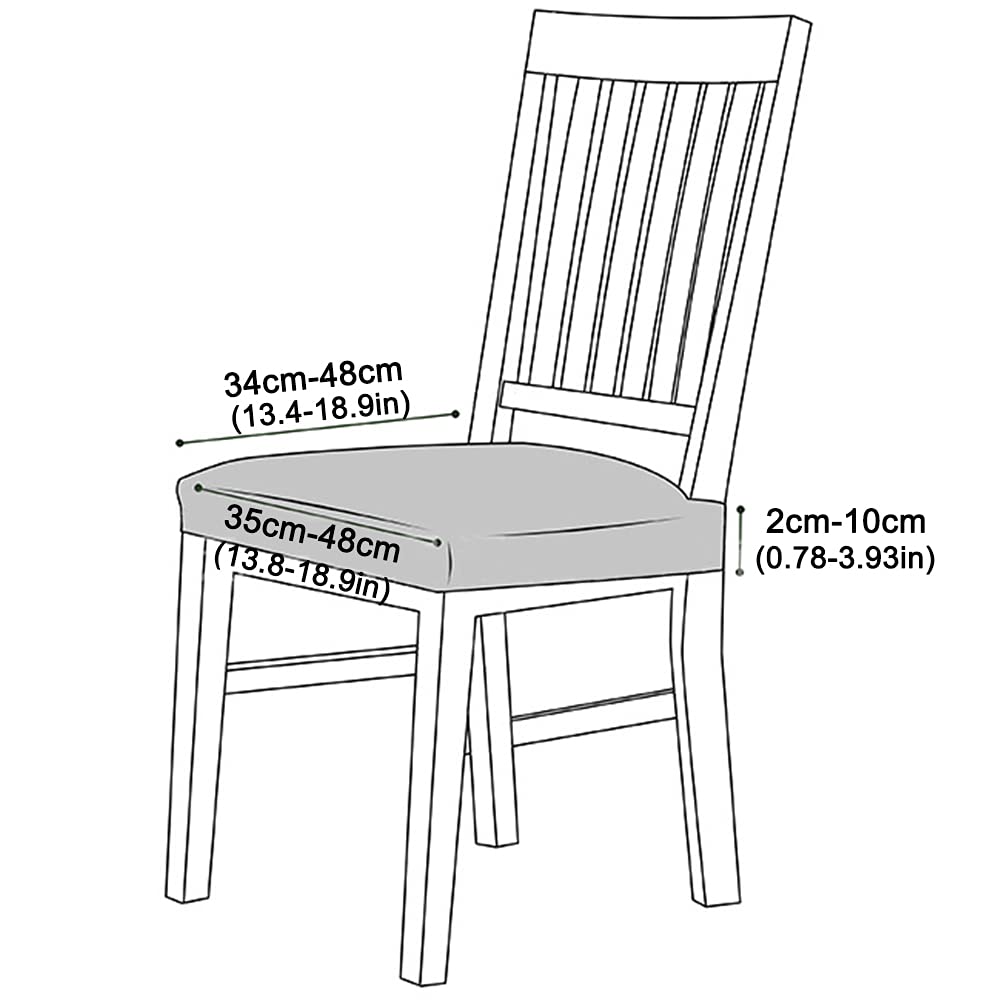 Esszimmerstuhl-Sitzbezüge, wasserdicht, PU-Leder, 6er-Set, Kaffeefarben, Esszimmerstuhl, Sitzkissen, Schonbezüge für Esszimmermöbel