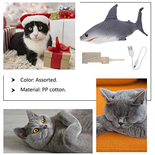 Kisangel Brinquedo elétrico para gatos de peixe com boneca elétrica realista leve com peixes interat