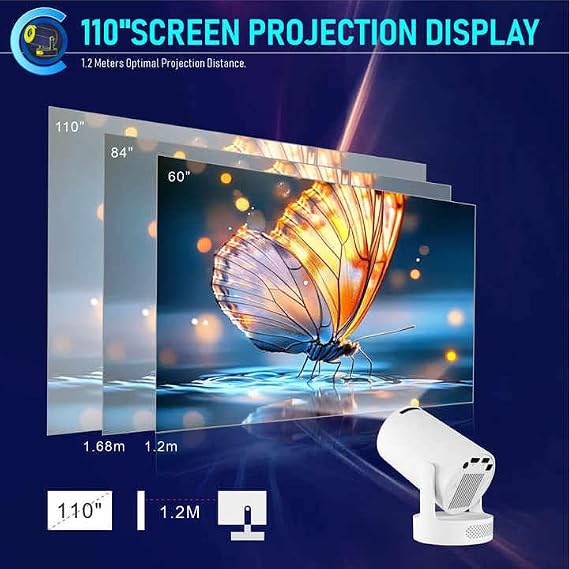 HY300 ultra 2026 | Full HD WiFi Projector with Android 14.0 – Portable Home Theater & Outdoor Movie Projector | Screen Mirroring for iOS/Android | Gaming & HDMI Compatible
