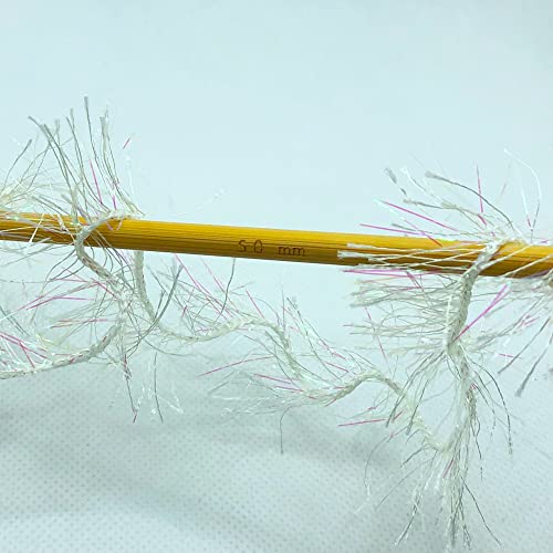 Buvemu Eyelash Dazzle Fun Fur Yarn With Metallic Sparkle 100 Gram (3.53 Ounces) 164 Yards (150 Meters) (Cream - Iridescent) #TOP2