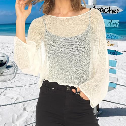 Sheer Knit Poncho Tops for Women Dress Cover Up Shawl Top Bolero Shrugs Lightweight Off Shoulder Mesh Wrap Blouse2