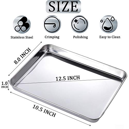 3 Pack Professional Medical Surgical Stainless Steel Dental Procedure Tray Thickening Lab Instrument Tools Trays -Flat Type (10.5" * 8.0" * 1.0", 3) #TOP1
