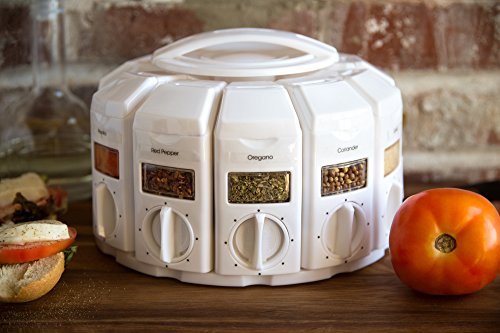 KitchenArt Auto-Measure Carousel, 12 Canister, White