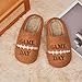 INMINPIN Kids Girls Boys Ball Sports Slippers Soft Curly House Shoes Memory Foam Non-Slip Indoor Outdoor Slippers for Sports Fan,Football Brown,2-3 Big Kid