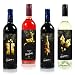 Black & Gold Premium Christmas Wine Labels 5” x 7” (4 Pack) - Merry Christmas and A Happy New Year