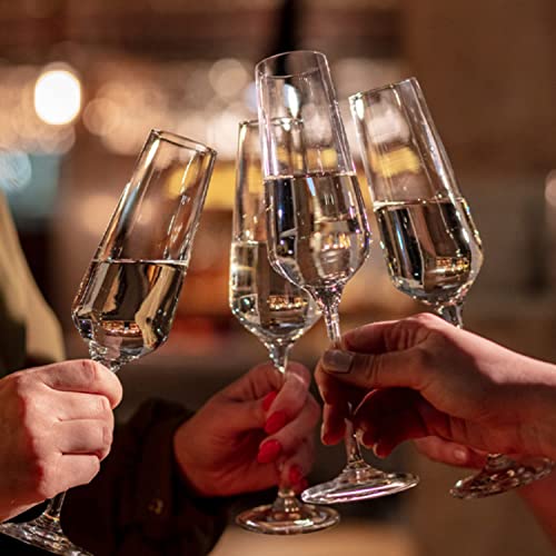 Krosno Champagne Glasses Set | 6X Champagne Flutes 6.1 Oz + 6X Champagne, Prosecco Flutes 9.5 Oz | Crystal Glass | Perfect For Home, Restaurants And Parties | Dishwasher Safe #TOP3