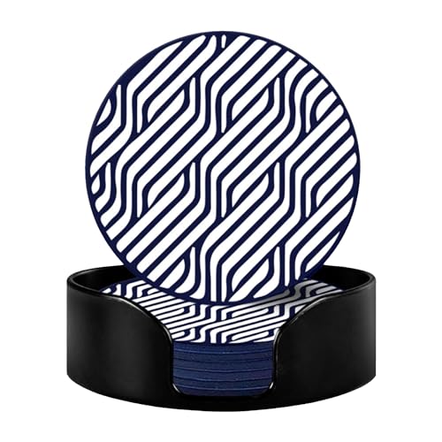 Image of The Better Home Coasters Set of 6 | Dining Table Decor Accessories | Silicone Drink Coaster Set | Attractive Design | Includes Holder | Home & Office | Multiple Colors