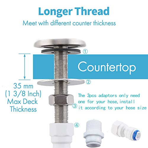 Kmeino (Oil Rubbed Bronze) Water Drinking Faucet 100% Lead-Free Water Filter Faucet Fits Most Ro Units Or Water Filtration System Stainless Steel Body Sink Water Filtration Faucet Mini Tube #TOP5