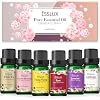 Essential Oils Set, ESSLUX Floral Essential Oils for Diffuser, Candle Making Scents - Rose, Jasmine, Gardenia, Ylang-Ylang, White Tea, Cherry Blossom, 6x10ml