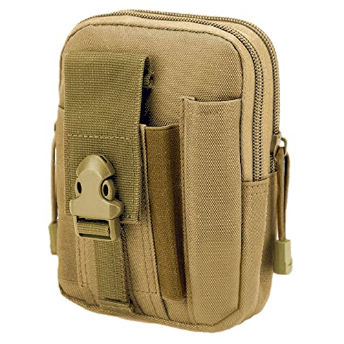 Tactical Molle Pouch Double Molle Straps 7" x 5" x 1.8" Two Zipper Compartments Plus Phone Storage 52175