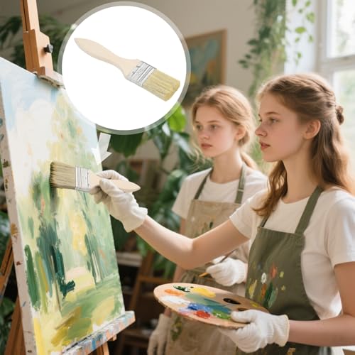 25 Stück 35mm Pinsel Malerpinsel Set Flachpinsel Lasurpinsel Breit Lack Pinsel Holzpinsel Farbpinsel für Farben, Lack, Malerbedarf, Streichen, Beizen, Klebstoffe, Holzöl, DIY