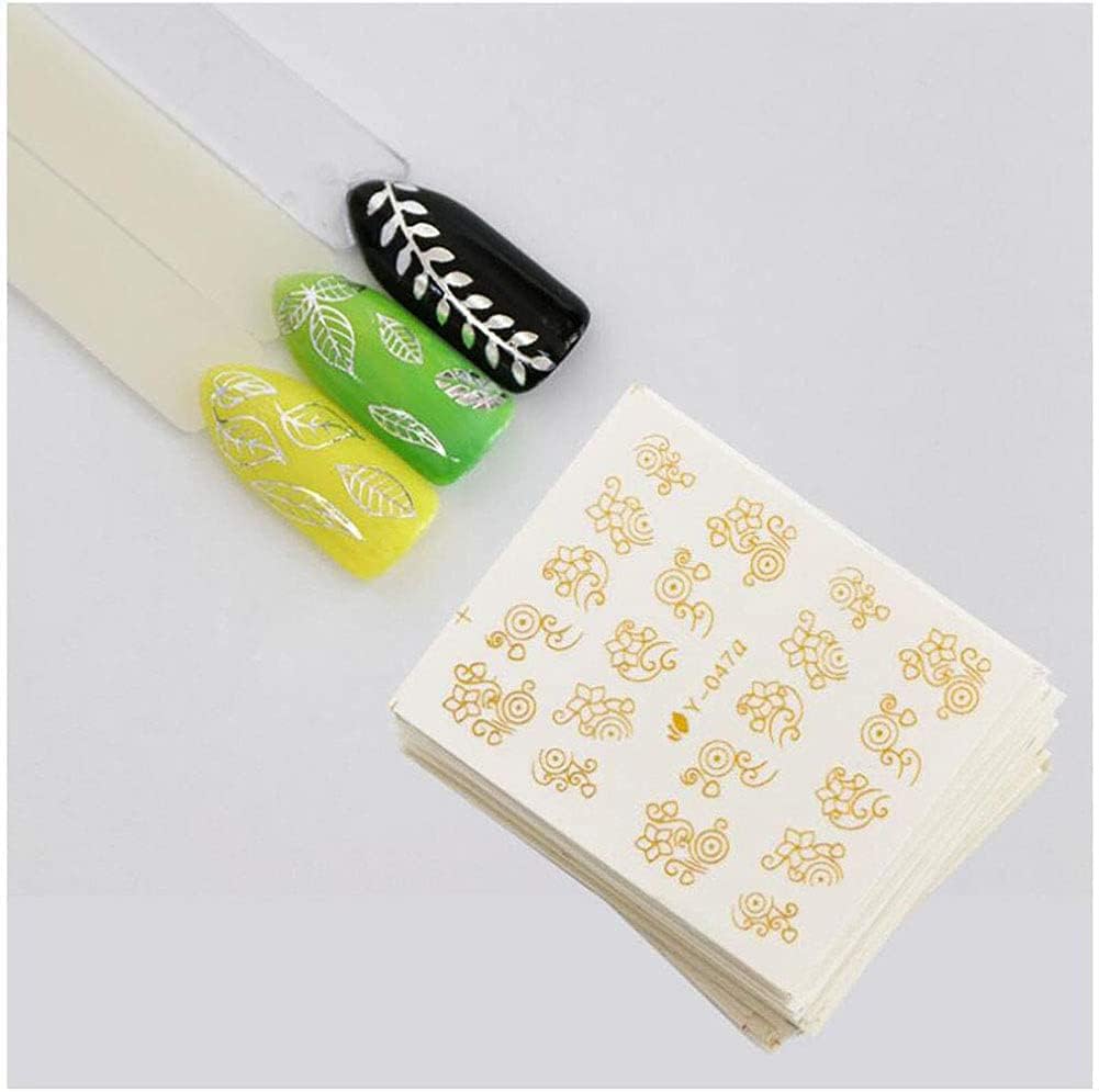 30 Sheet Silver and Gold 3D Design DIY Nail Decoration Tools Water Transfer Decals Slider Tip Nail Art Stickers Stencil Decals Stamping image 5