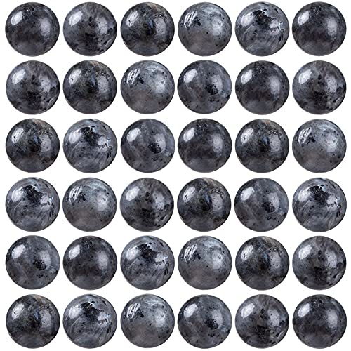 Image of 100Pcs Natural Stone Beads 8mm Black Labradorite Round Gemstone Loose Beads with Elastic Bracelet String for Bracelets Necklace Jewelry Making