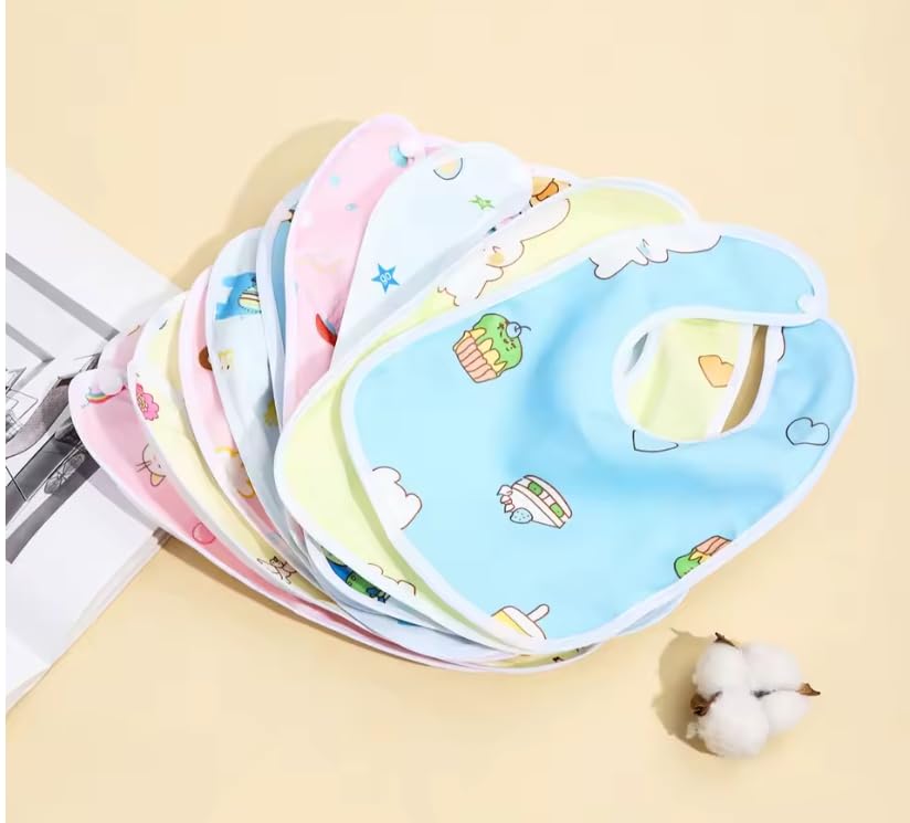 Little Boo Waterproof Spill Resistant Bibs, Baby Apron With Bib, Baby Bibs For 6 to 12 Months, Fastdry Bibs, Soft Cotton Bib Pack of 6(Multicolor Colour & Print May Vary) - Image 7 thumbnail