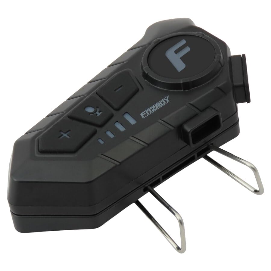 FITZROY Interfono Casco Moto Bluetooth 5.3 - Ideale per Interfono Moto Coppia Fino a 300m - Cancellazione Rumore CVC DSP e Impermeabile IPX6 - Batteria 1000mAh Universale per iOS e Android