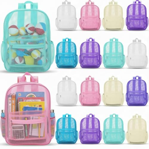 Silkfly Mochila de malha resistente com alças acolchoadas para natação escolar, esportes ao ar livre, Cores pastel, One Size, /
