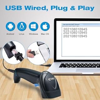 OBZ Lettore Codice a Barre 2D 1D Lettore Barcode USB Cablato Lettore QR Code per PDF417 Data Matrix Scanner di Codice a Barre Palmare Scansione Automatica dello Schermo Pistola Barcode per PC MAC POS