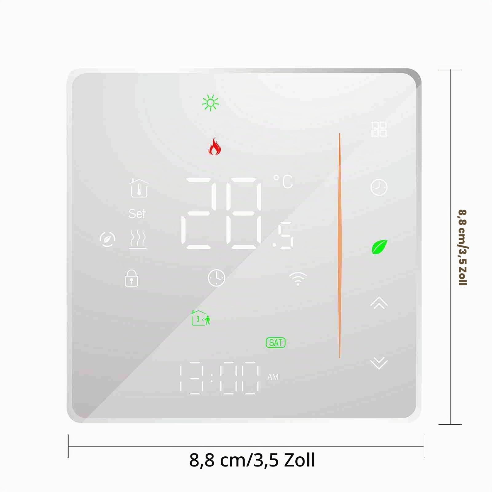 Decdeal WiFi Thermostat Wasser-Fußbodenheizung,Unterstützung Von TUYA/Smart Life,Google Home,Programmierbare, Mehrstufige Temperatureinstellung,2.4Gh-WLAN 3A(weiß)