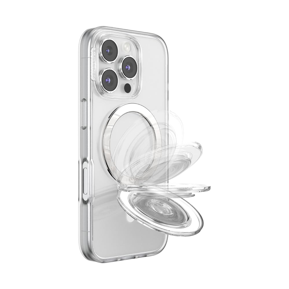 PopSockets Agarre para MagSafe, Agarre para teléfono con Soporte Integrado para teléfono, Soporte Ajustable para Vertical u Horizontal, Fuerte sujeción magnética, Compatible con Carga inalámbrica