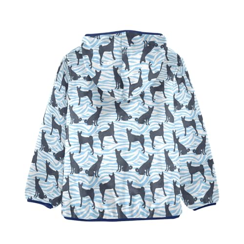 Dog Silhouettes Girls Fleece Jacket Girls Fall Jacket Girls Zip Up Hoodie Girls Sherpa Jacket 2-10T2