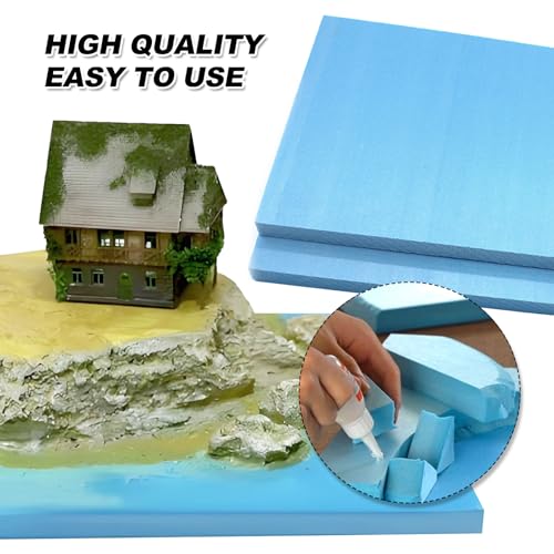 Styroporplatten 20mm Schaumstoffplatten Hartschaumplatte 29 x 20cm Rechteckigen Bastelplatte Modell Hartschaumstoff Blau 2 Stück