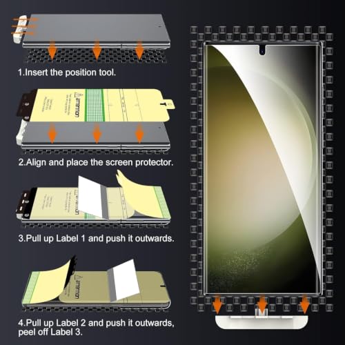 Image of Uyiton 2 Pack Screen Protector for Samsung Galaxy S23 Ultra & S22 Ultra (6.8-inch Curved Display) | HD Clear Flexible Film | Bubble-Free Easy Installation | Scratch Resistant | Case Friendly