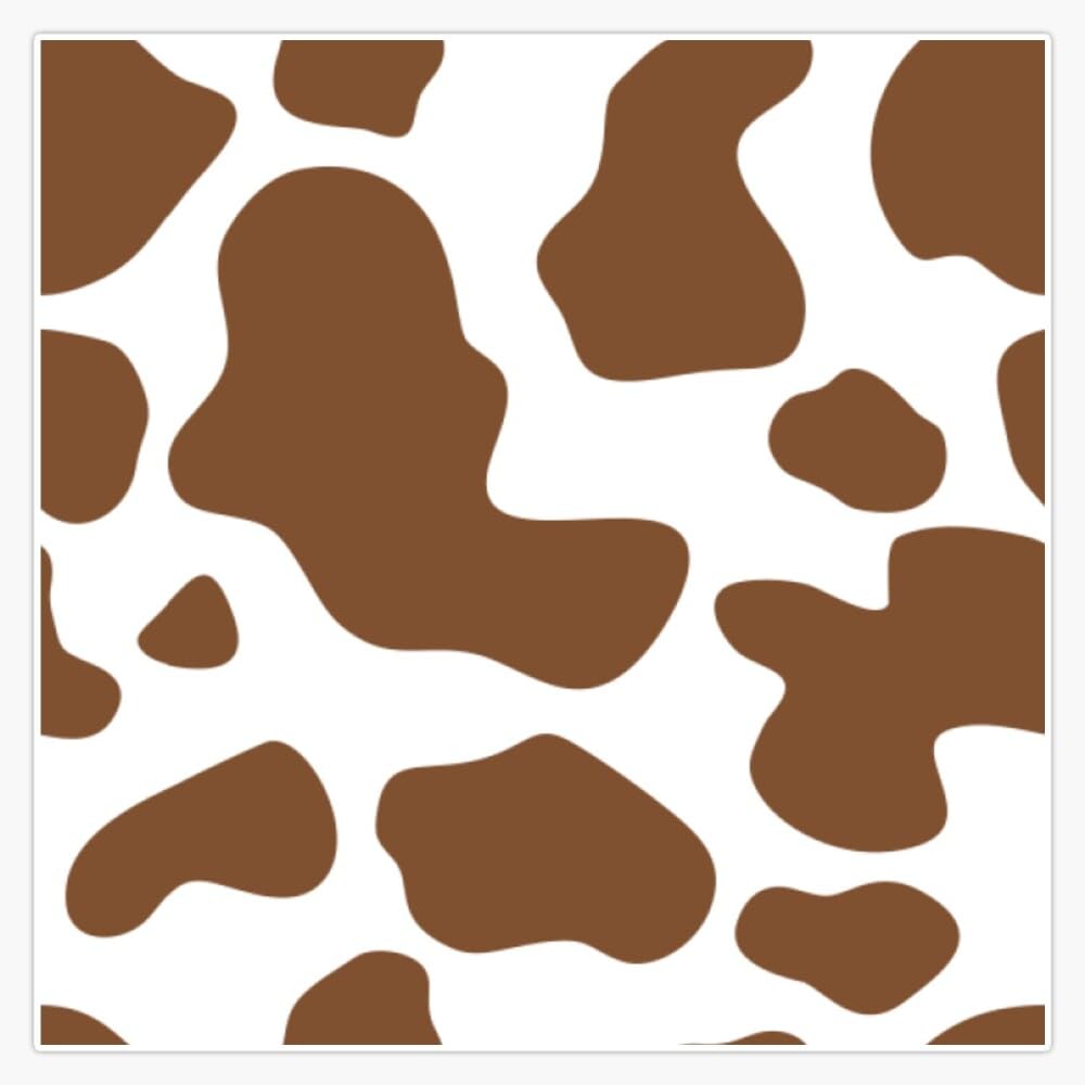 Brown Cow Print Sticker Vinyl Waterproof Sticker Decal Car Laptop Wall Window Bumper Sticker 5"