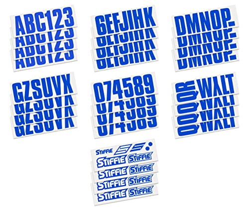 Image of STIFFIE Uniline Blue 3 inch Boat & PWC Registration Decals • Numbers Letters Stickers