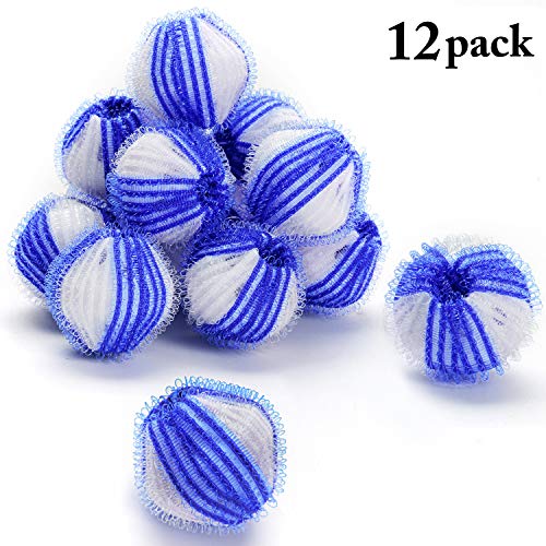 JUSTDOLIFE 12 peças Bola secadora Remoção de cabelo Reutilizável Magic Laundry Ball Lavar Bola