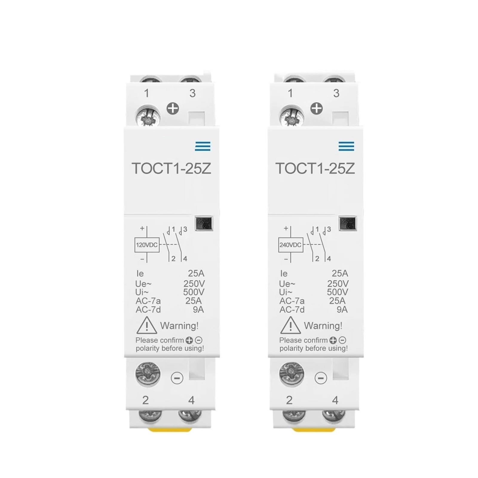 GVBAEPIEO 2P 25A DC 12V 24V Coil 220V/230V 50/60HZ Din Rail Household Ac Modular Contactor 1Pcs(DC 24V 2NO)