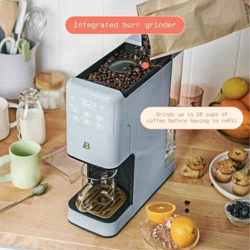 Programmable Single Serve Coffee Maker with Integrated Burr Grinder, Touch Controls, Fresh Custom Brew, Compact Design, Easy to Use - 1