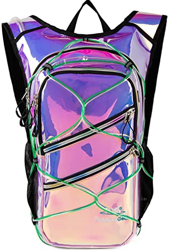 Hydration Backpack with Cool LED Lights, Hydration Pack with 2 Liter Bladder, Fun and Colorful Bag for Running, Hiking, Climbing, Urban Music Festivals, and Raves.