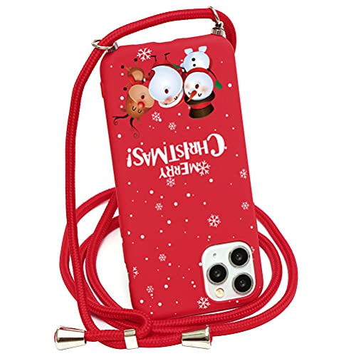 Eouine Capa transversal de Natal para Xiaomi Mi Note 10 Lite [16,35 cm] alça de colar estampa de Nat