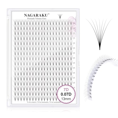 NAGARAKU Premade Volume Fans 7D 0.07 D 13mm 320 Fans Matte Black