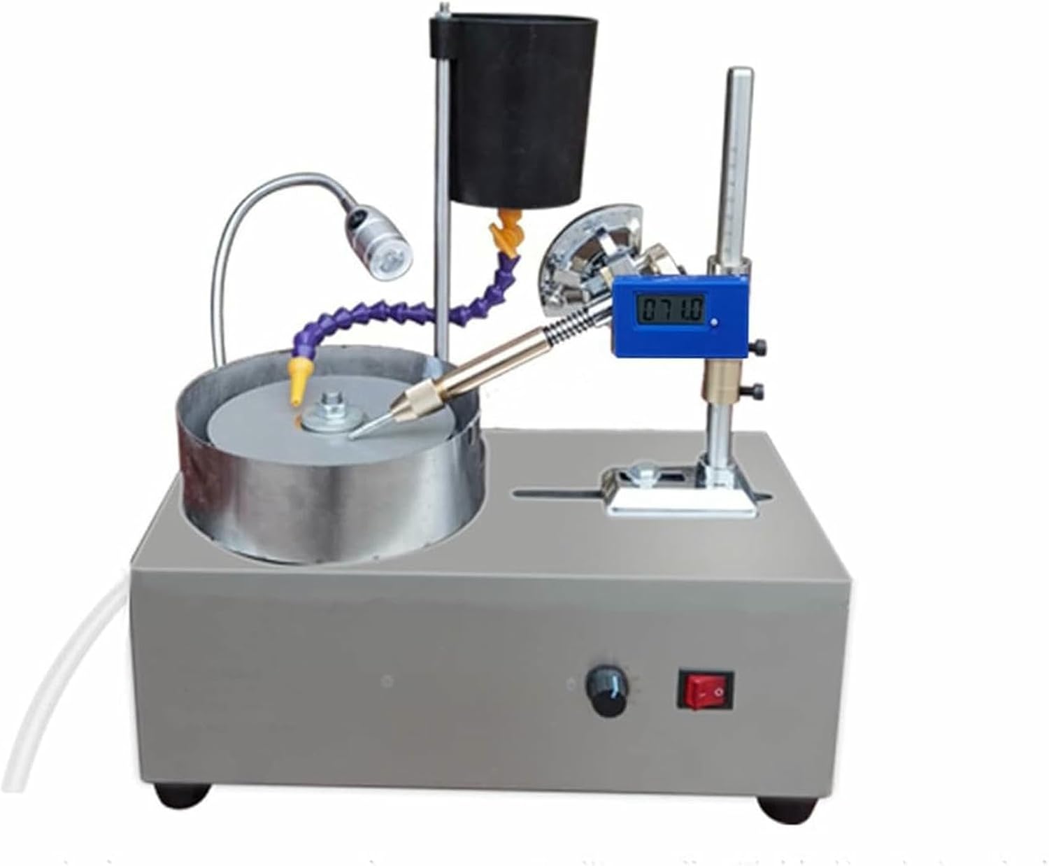Jade Grinding Polishing Machine Jewelry Power Polishers Jade Grinding and Polishing Machine Stepless Speed Gemstone Grinding Machine Rock Polisher Tumbler Kit Flat Grinder