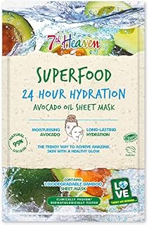 7th Heaven Superfood 24hr Hydration Avocado Oil Biodegradable Bamboo Sheet Mask