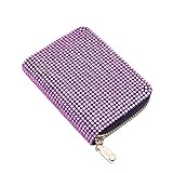 Eilova Orityle Women's Rhinestone Credit Card Holder Fashion Zipper RFID Card Case Organizer Bling Sparkle Slim Small Pouch Wallet