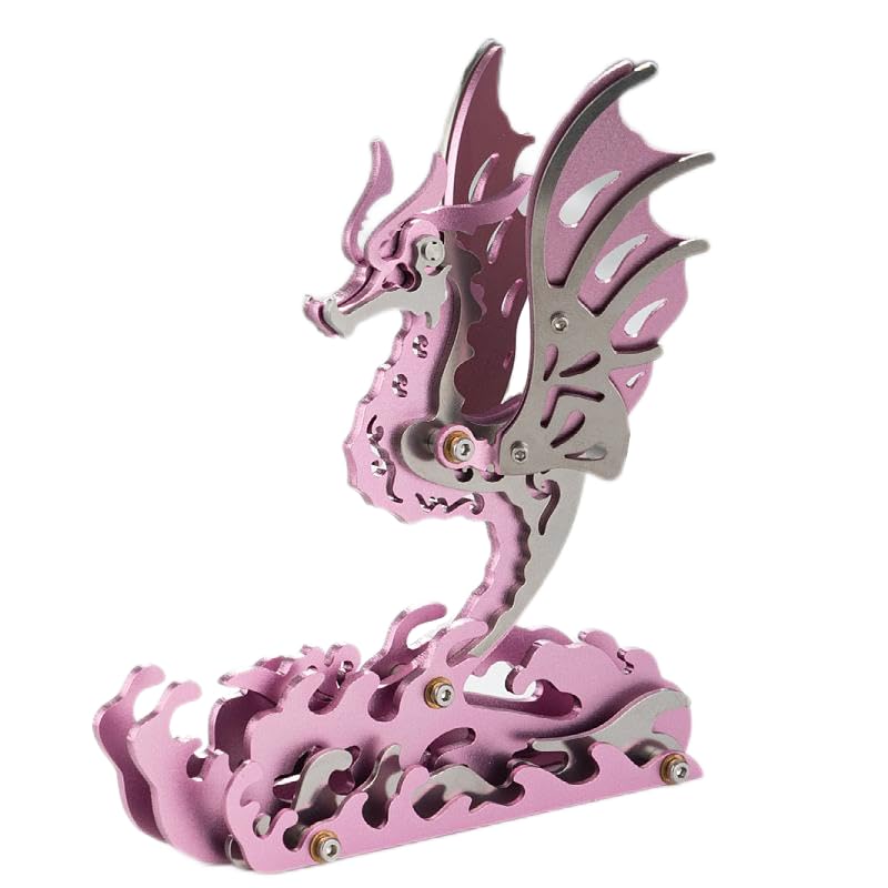 3D Metal Puzzle Model Kit, 40PCS 3D Assembly Mechanical Seahorse Building Kit, Unique Desk Creative Art Decorations Gift for Adults