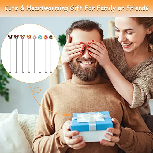 Exttlliy 8 Pcs Stainless Steel Drink Stirrers Swizzle Sticks-Reusable Donut Shape Swizzle Sticks For Juice,Wine,Coffee,Milk Tea #TOP5