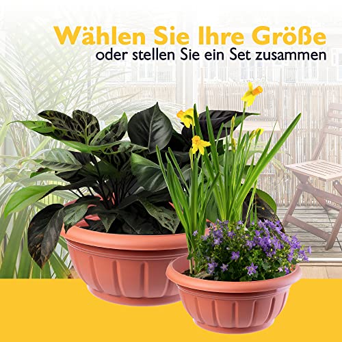 KADAX Blumenschale, runde Pflanzschale, Pflanzkübel aus Kunststoff, wetterfester Blumenkübel für Außen, Blumen, Pflanzen, Garten, Balkon… – Ansicht 6