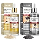 Glow Rice Ampoule Duo- Reis Peel Shot Duo Weiß & Schwarz Reis, Exfoliant...