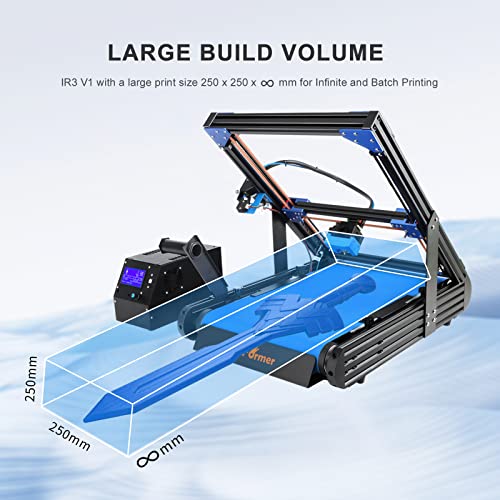 Ideaformer Ir3 V1 Conveyor Belt 3D Printer Infinite Z Axis Size 250 * 250*∞Mm,Core Xy, Linear Rail,Dual Gear Extruder, Filament Sensor, Upgrade Silent Motherboard Tmc2226 For Cosplay Props Print, #TOP1