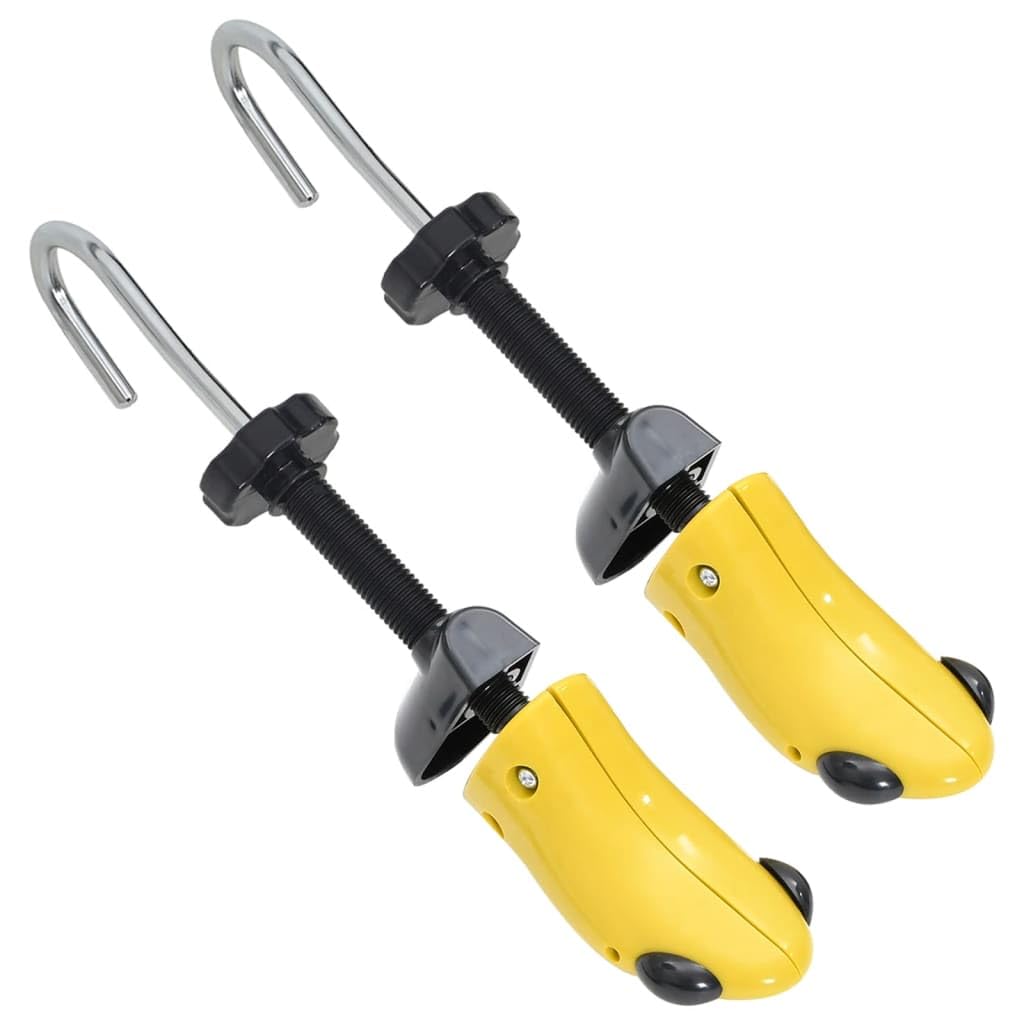 Horma de zapatos con calzador de plástico, color amarillo EU 34-37, para zapatillas, piel, botas, zapatillas, con soporte para evitar arrugas y cuidado en el armario, viajes o pasillo