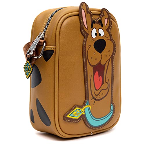 Scooby Doo Bag, Crossbody, Scooby Doo Smiling Face and Spots, Brown, Vegan Leather2