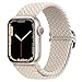 Qimela Stretchy Nylon Solo Loop Bands Compatible with Apple Watch Band 41mm 40mm 38mm for Women Men,Adjustable Elastic Braided Strap Sport Wristbands for iWatch Series 8 7 6 5 4 3 2 1 SE,Starlight